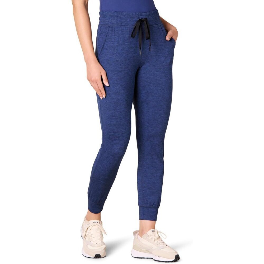 Women's Brushed Tech Stretch Jogger Pants Navy Small Moisture-Wicking Athletic